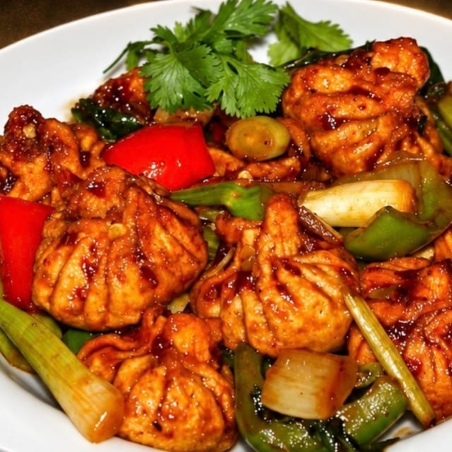 Chilli Chicken Momo.