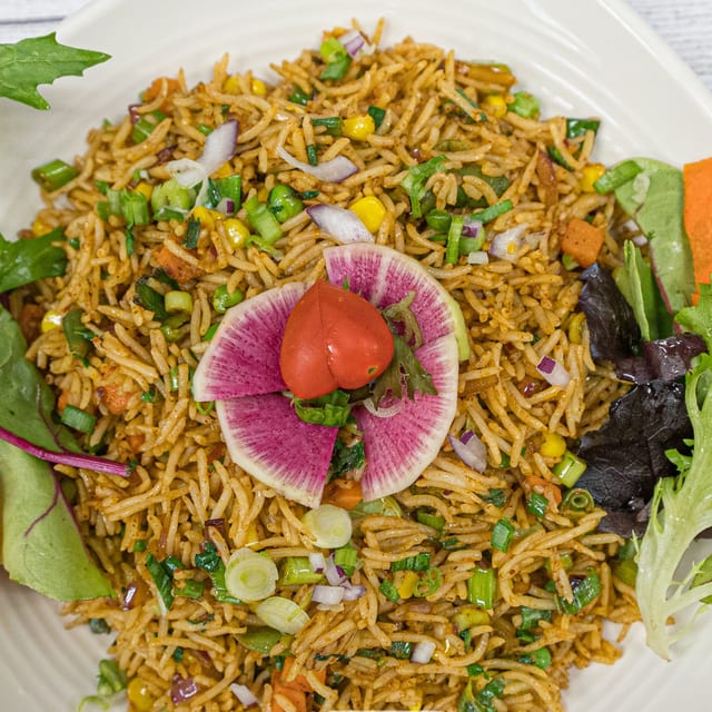 Paneer mushroom fried rice.